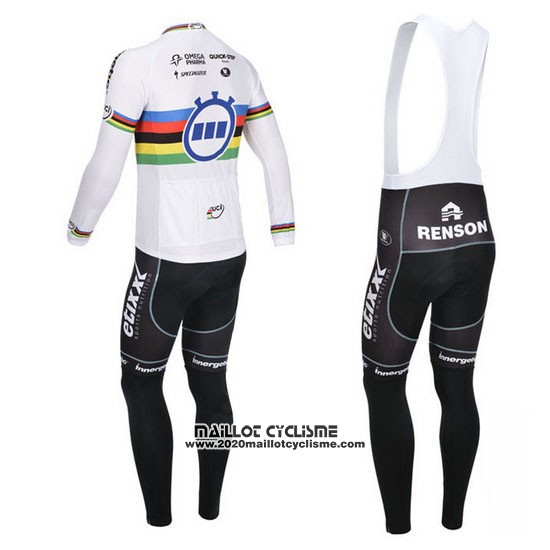 2013 Maillot Ciclismo UCI Mondo Champion Lider Quick Step Manches Longues et Cuissard